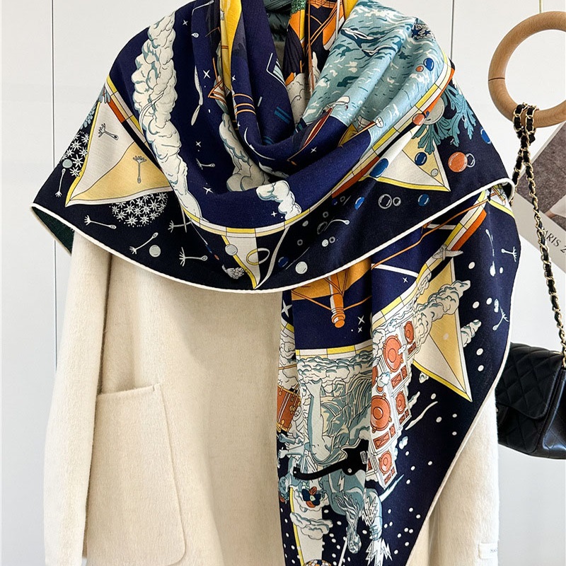 Woven Scarf Blanket - Womens Luxury Wool Blanket Scarf Shawl
