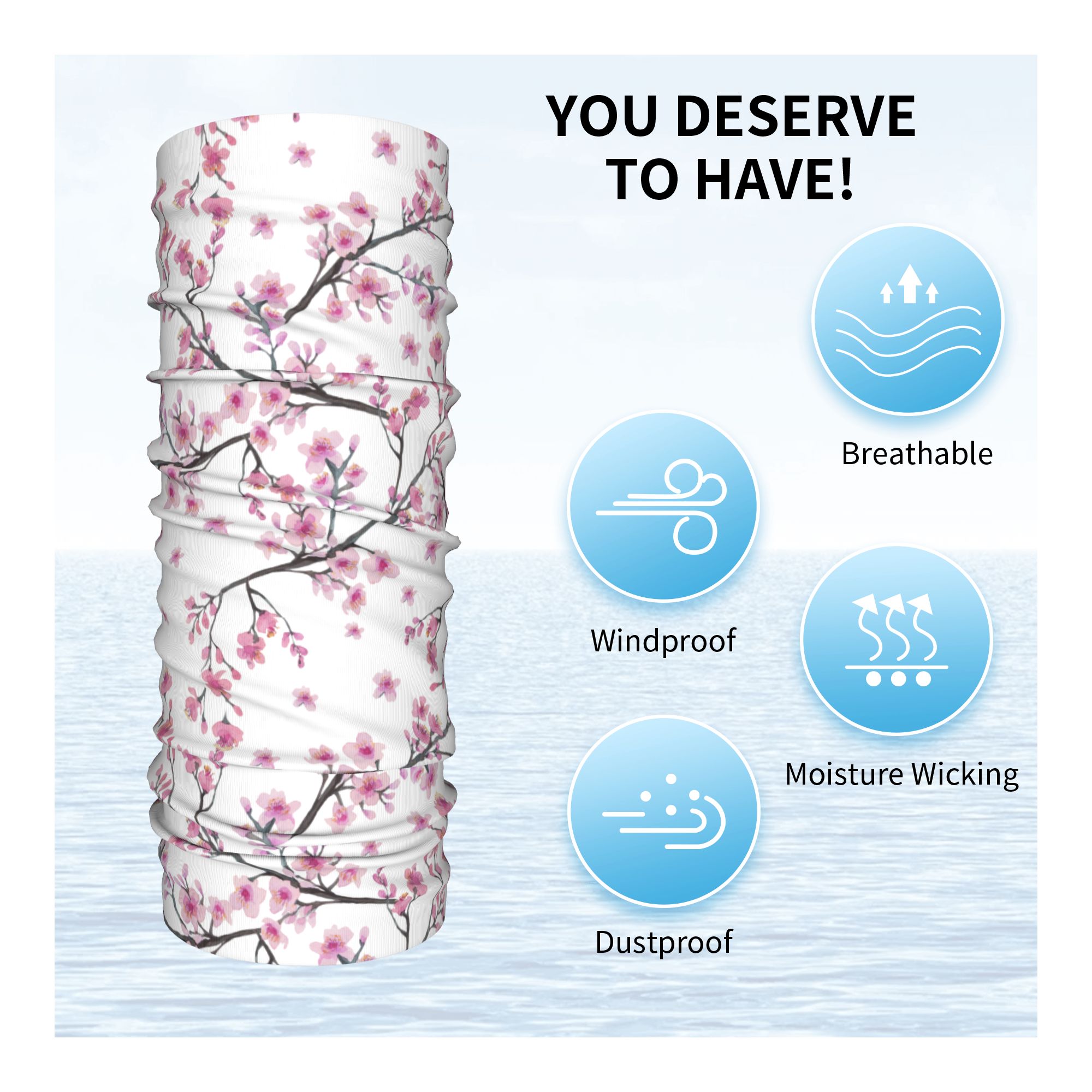 Japan Sakura Cherry Blossoms w - Neck Warmer Tube recension och pris