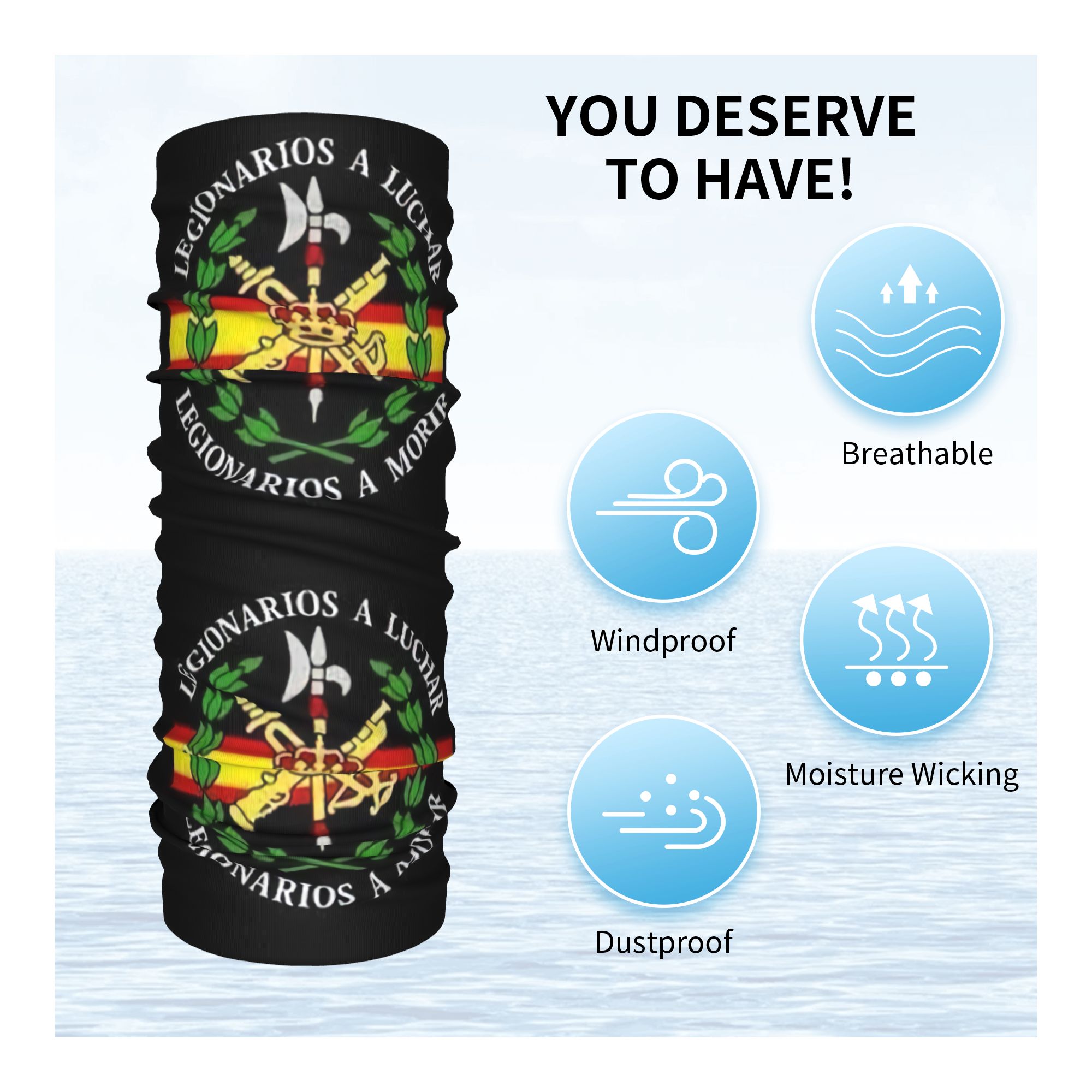 Custom Spanish Legion Bandana  - Neck Warmer Tube recension och pris