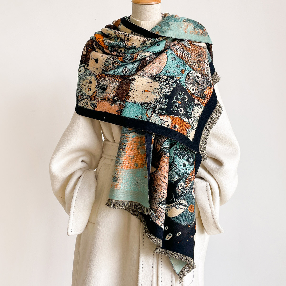 Imitation Cashmere Fringed Sca - Pashmina Wrap Large recension och pris