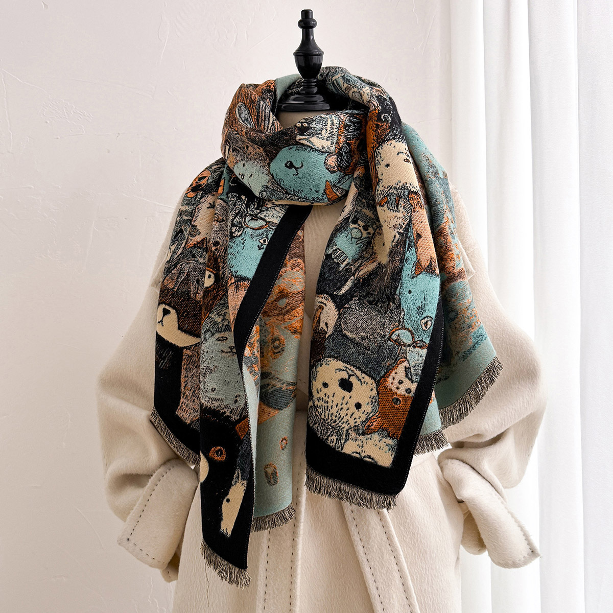 Imitation Cashmere Fringed Sca - Pashmina Wrap Large recension och pris