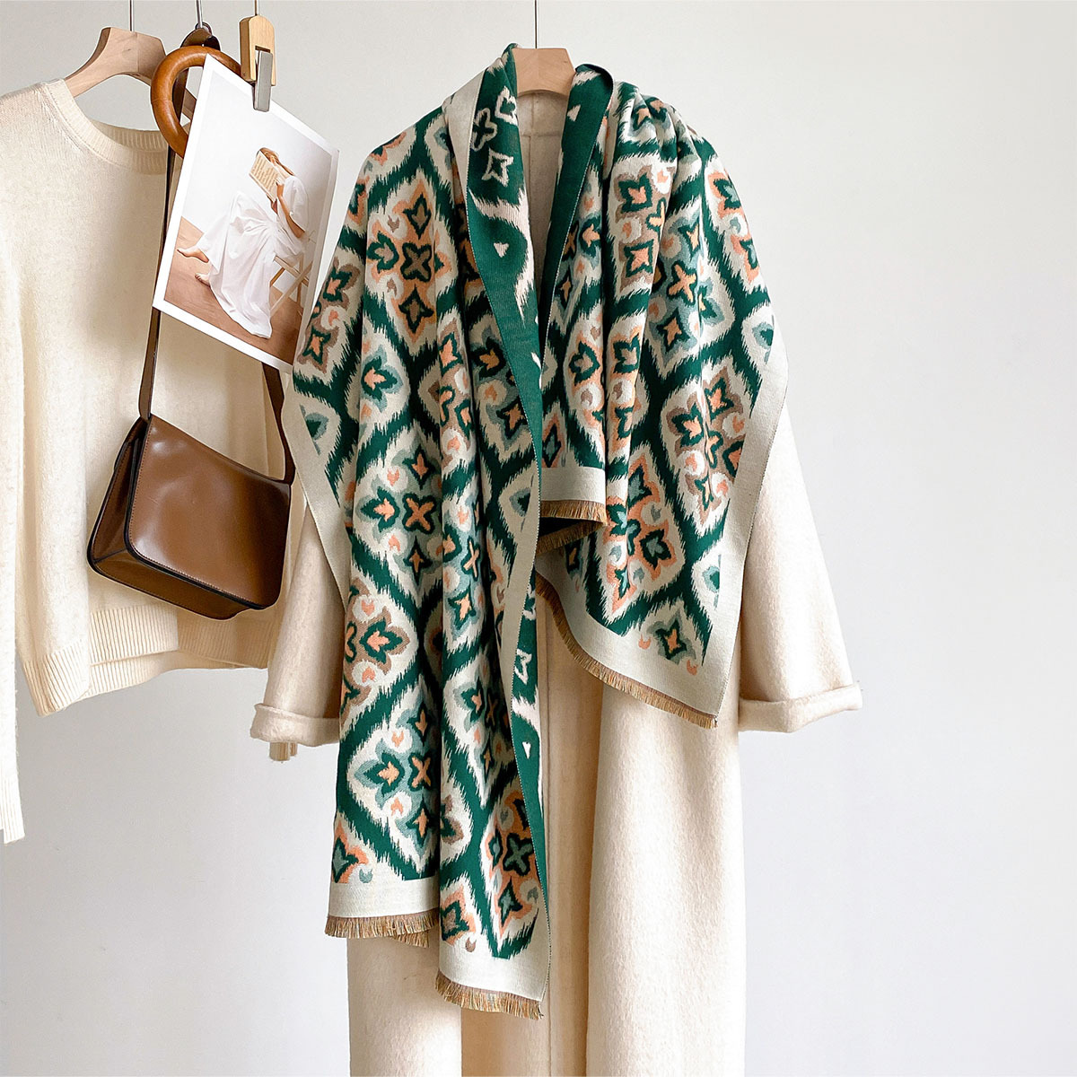 Women Reversible Imitation Cas - Woven Scarf Blanket recension och pris