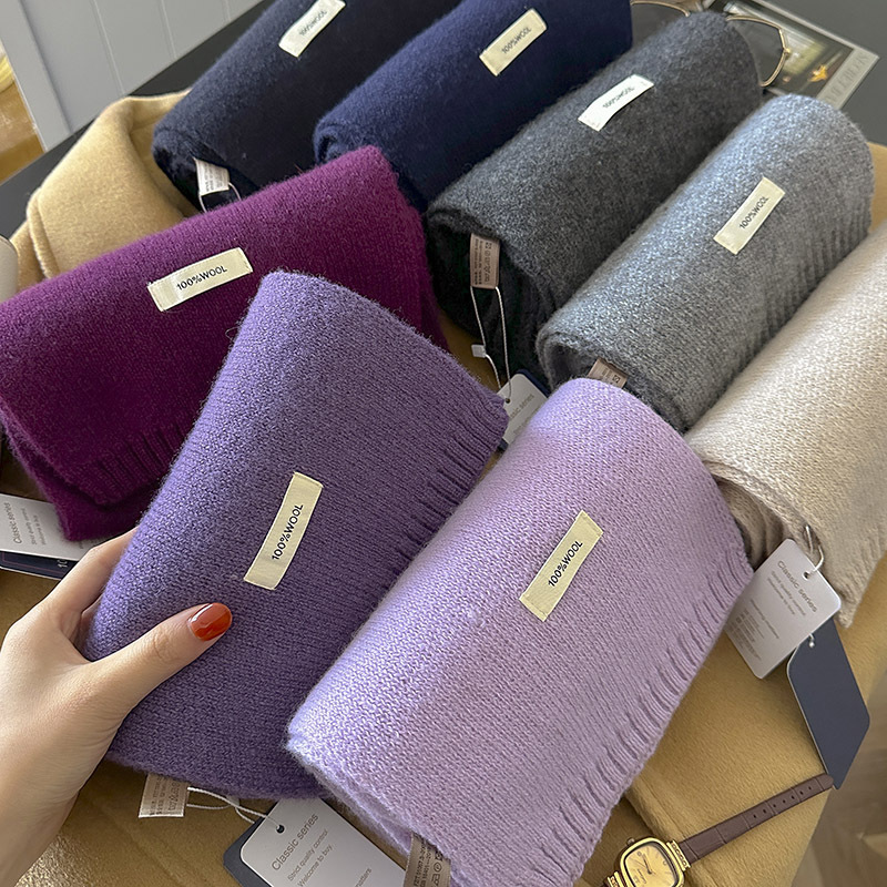 48-Color Pure Wool Scarf Autum - Muffler Men Wool recension och pris