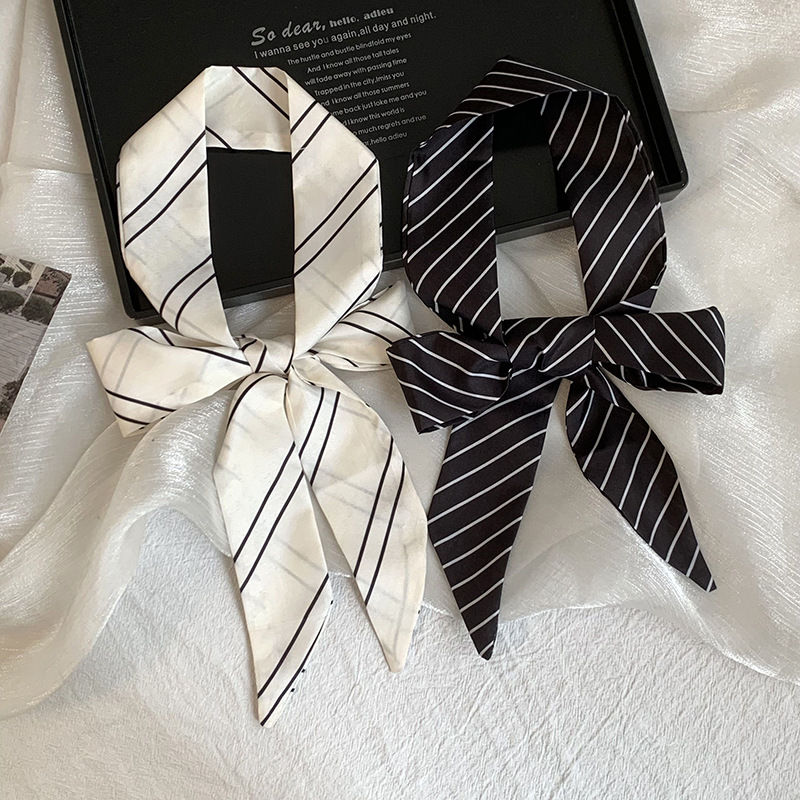 Summer new striped silk scarf  - Silk Tie Striped recension och pris