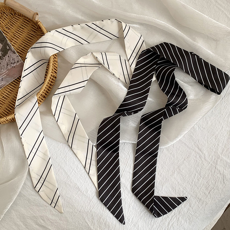 Summer new striped silk scarf  - Silk Tie Striped recension och pris